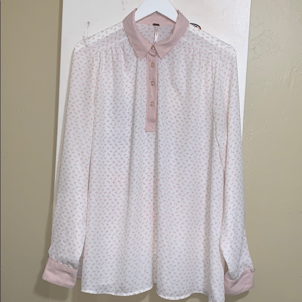FREE PEOPLE EQUESTRIAN SOFT PINK TOP